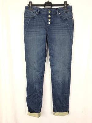 Mavi Damen Jeans Andrea Mid-Rise, Boyfriend Blau Dark Brushed Sporty W27 L33