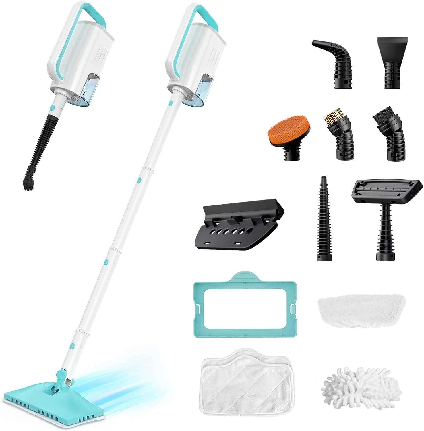 All-In-One Steam Mop with Handheld Cleaner, 2 Steam Levels, 23ft Cord