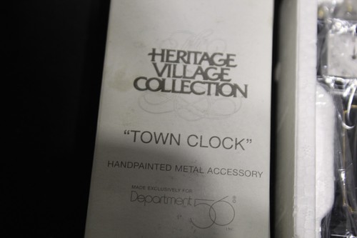 Department 56 Heritage Village 5.25" Town Clock Black Metal 52591 W Box - Picture 3 of 4