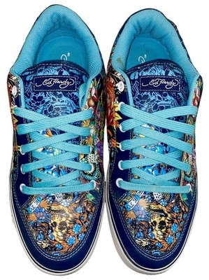 NEW VTG Y2K ED HARDY TRUE TO MY LOVE GEISHA GIRL KISS OF DEATH SKATE SNEAKERS 11