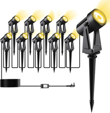 Garden Lights Mains Powered, 32M/105FT 10 Pack LED Landscape Spotlights with 27V