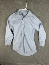 Brooks Brothers Shirt Mens 15.5 32 Blue Slim Fit Non Iron Dress Long Sleeve