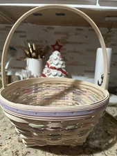Longaberger Large Whitewash Jelly Bean Easter Basket Century Celebration 2000