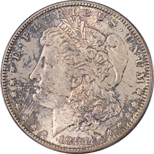 1881-S Morgan Silver Dollar 2.1A Holder PCGS MS63 - Toning