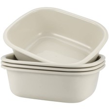 MOUYAT 4 Pack 13L Plastic Wash Basin, 14 Quart Plastic Commercial Bus Box, Re...