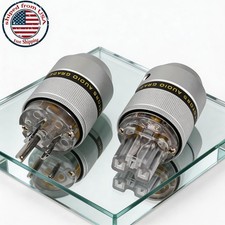 Pair US Power Connector Rhodium Plated Power Plug  IEC Adapter for Power Cable