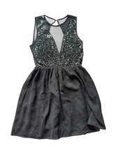Forever 21 Black Sequin Mesh Party Dress M