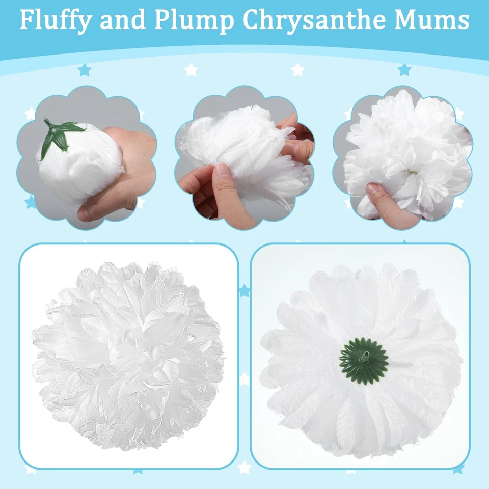 28 peças decoração de flores para mãe de regresso a casa 6,5/4,5 polegadas seda artificial falsa C... - Imagem 3 de 4