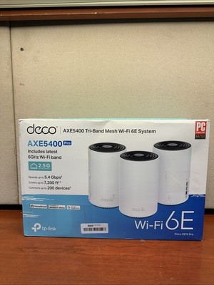 TP-Link Deco XE75 White AXE5400 Tri-Band Mesh Wi-Fi 6E Router System 3-Pack
