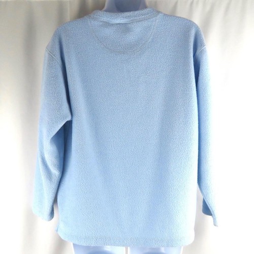 ALASKA Forget-Me-Not Embroidered Pullover Top Time Square Size S Blue Fleece - Picture 2 of 6