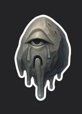 3" Sticker Surreal Crying Rock Emotional Art Stickers Weird Sad Gothic Fantasy