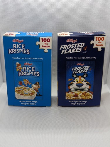 Lot of 2 Kelloggs Cereal Mini Box Puzzles Frosted Flakes & Rice Krispies 100 pcs - Picture 2 of 11