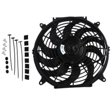 12V 90W 12"  Pull Push Electric Curved Blade Reversible Cooling Fan Mounting Kit