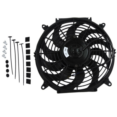 12 inch Pull Push Electric Fan Curved Blade Reversible Radiator Cooling ...