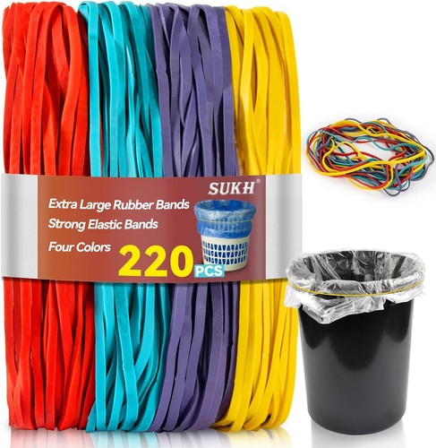 Sukh Large Rubber Bands -220PCS Extra Large Rubber Bands for Home Kitchen Office