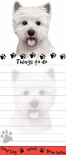 WESTIE/WEST HIGHLAND TERRIER Die Cut List Pad/Note Pad with Magnetic Back