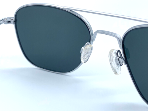 Randolph AVIATOR 58mm Matte Chrome American Gray Sunglasses Free Shipping #1045 - Afbeelding 1 van 12