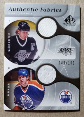 2005-06 SP Game Used Dual Wayne Gretzky & Jari Kurri Game Used Dual Jersey /100