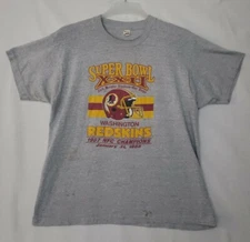 Vtg 80s Washington Redskins Shirt Super Bowl XXII Screen Stars (D2)
