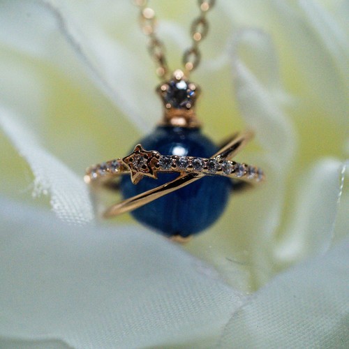 Saturn Necklace,Kyanite Planet Charm Blue Crystal Celestial Pendant Dainty Jewel - Picture 2 of 12