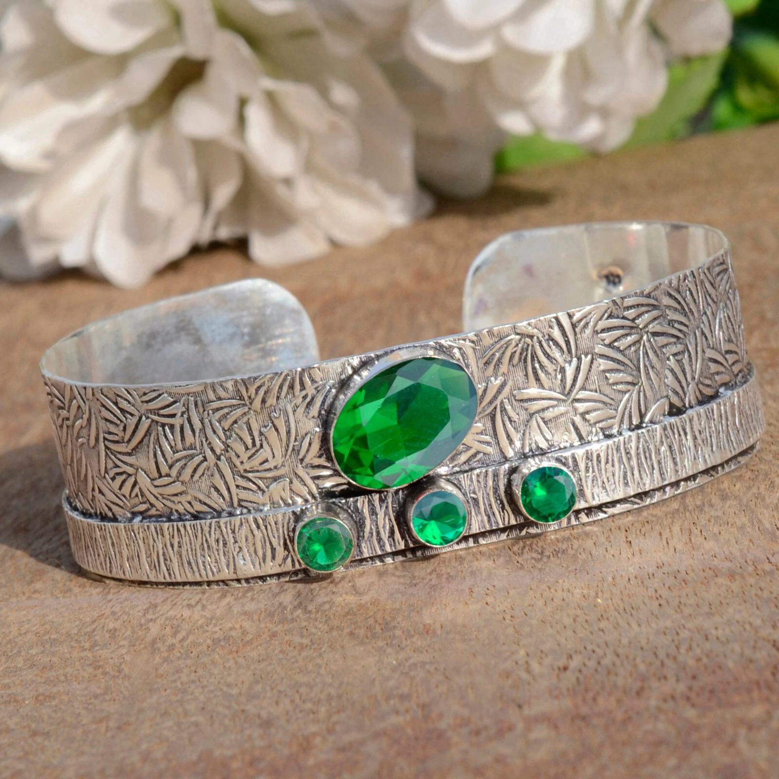 VALENTINO Bracciale in argento sterling 925 con pietre preziose diopside cromate per regalo persona speciale