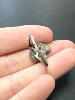 Ancienne Bague Argent Massif 925 Jonc Alliance Anneaux Créateur Fossil Escargot