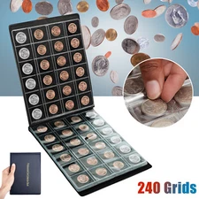Coin Storage Book Collection, 240 Pockets Album Folder Holder for Penny Quarters