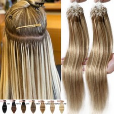 THICK 300S Micro Loop Ring 100 Remy Human Hair Extensions Nano Beads Tip 300G