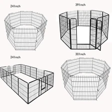 8-16panel 24”30"39" Detachable Pet Playpen Dog Exercising Barrier Fence Foldable