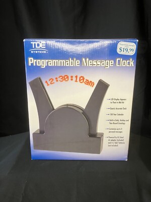 TDE Systems Programmable Red LED Message Clock - Floating Message