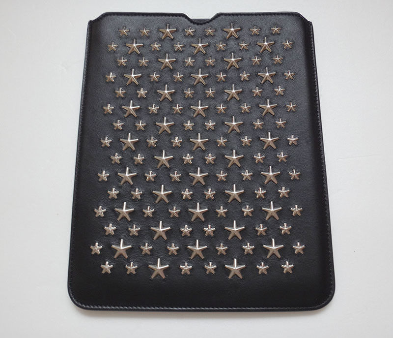 美品】JIMMY CHOO iPadケース ブラック レザー 高級 保存袋付 美品
