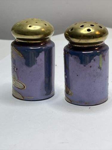 Coppia di shaker sale e pepe cloisonne vintage blu lustro orientale - Foto 3 di 14