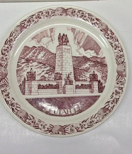 1947 This is the Place Monument LDS Mormon Salt Lake City Souvenir Ceramic Plate - Picture 5 of 5
