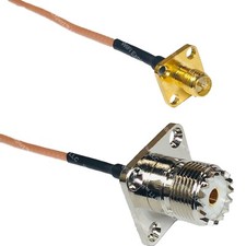 RG316 RP-SMA Female Flange to UHF Female Flange RF Cable Rapid-SHIP LOT