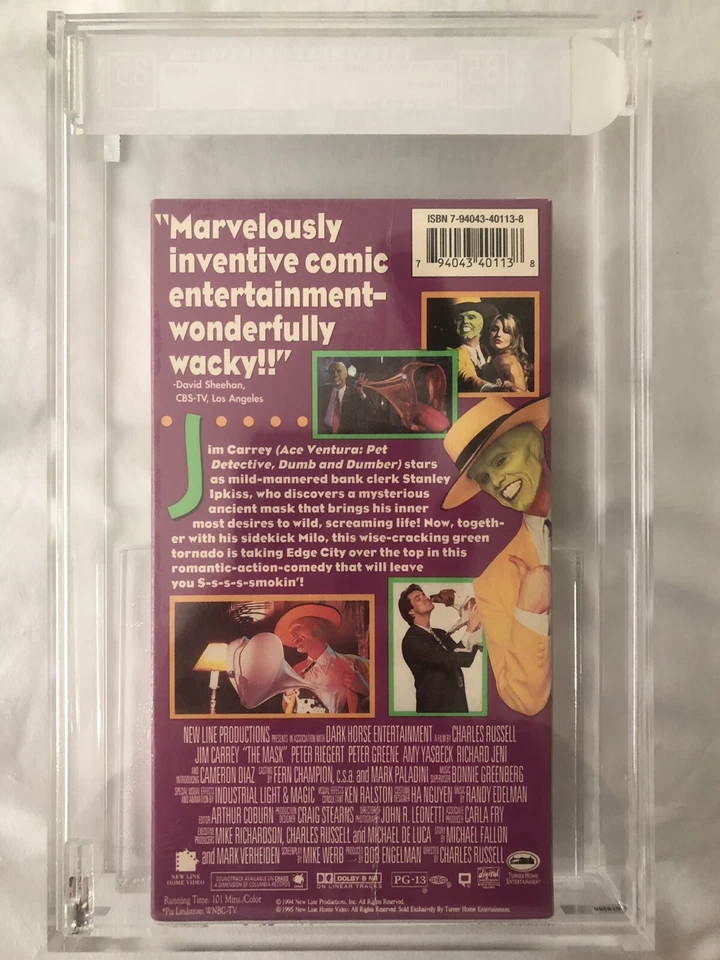 IGS GRADED 8.5 THE MASK VHS JIM CARREY TURNER HOUSE ENT WM!! 1ST PRINT ! - Image 2 of 4
