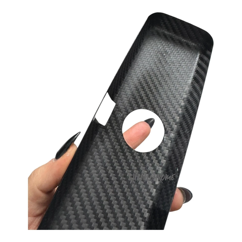 For Abarth Manual Rear View Mirror Back Cover Genuine Carbon Fibre 500 595 695 - Image 3 of 4