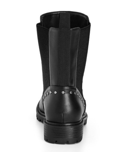 BNIB City Chic Size 39 8 Wide Fit MINKE Ankle Boot Black Biker Silver Studs - Picture 4 of 20