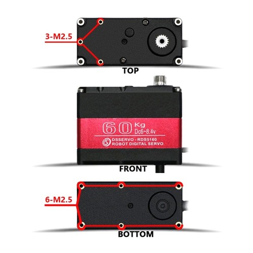 60KG Digital Servo 270°/180° 8.4V High Voltage Stainless Steel Gear Large Torque - 第 4/12 張圖片