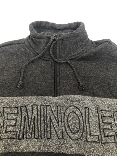 FSU Seminole Football Womens MED Top Of The World Charcoal Gray Pullover 1/4 Zip - Picture 3 of 11