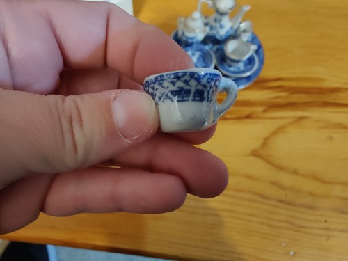 COALPORT CHINA WILLOW BLUE PATTERN MINI/MINATURE 10 PC SET - Picture 2 of 7