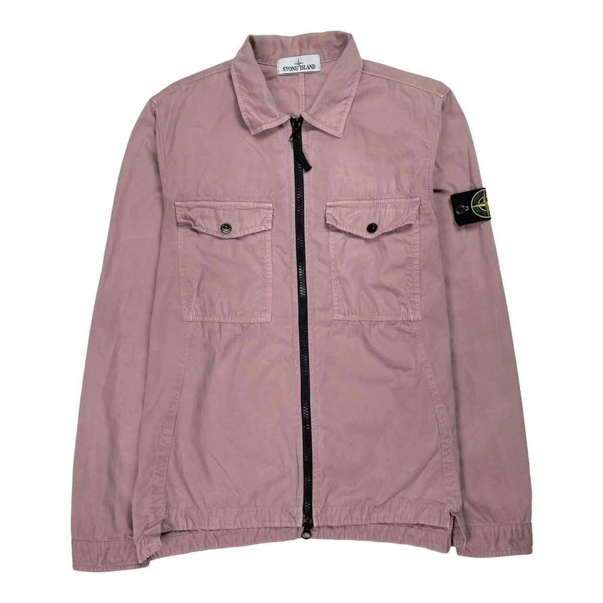 Stone Island Garment Dyed Rose Quartz Pink Overshirt Zip Jacket