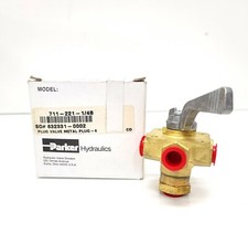 Parker 711-221-1/4B Threaded 4-Way 1/4"  Plug Valve w/ Manual Operator NEW