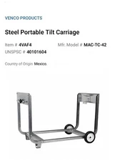 VENCO MAC-TC-42 42" Mobile Tilt Carriage Kit, Drum Fan  NEW (Open Box) FreeShip!