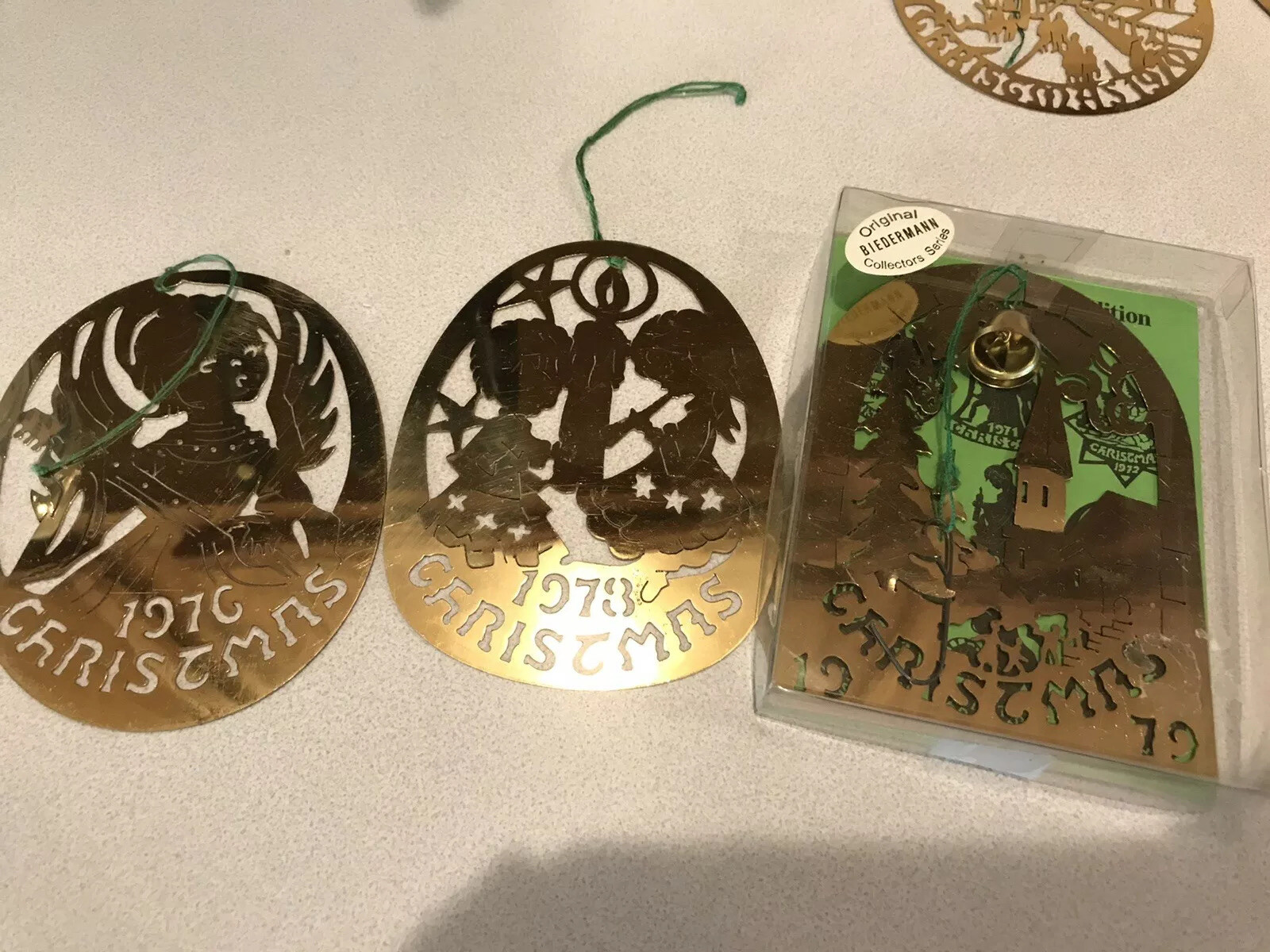 1976 1978 1979 Biedermann Brass Christmas Ornaments Rare lot eBay
