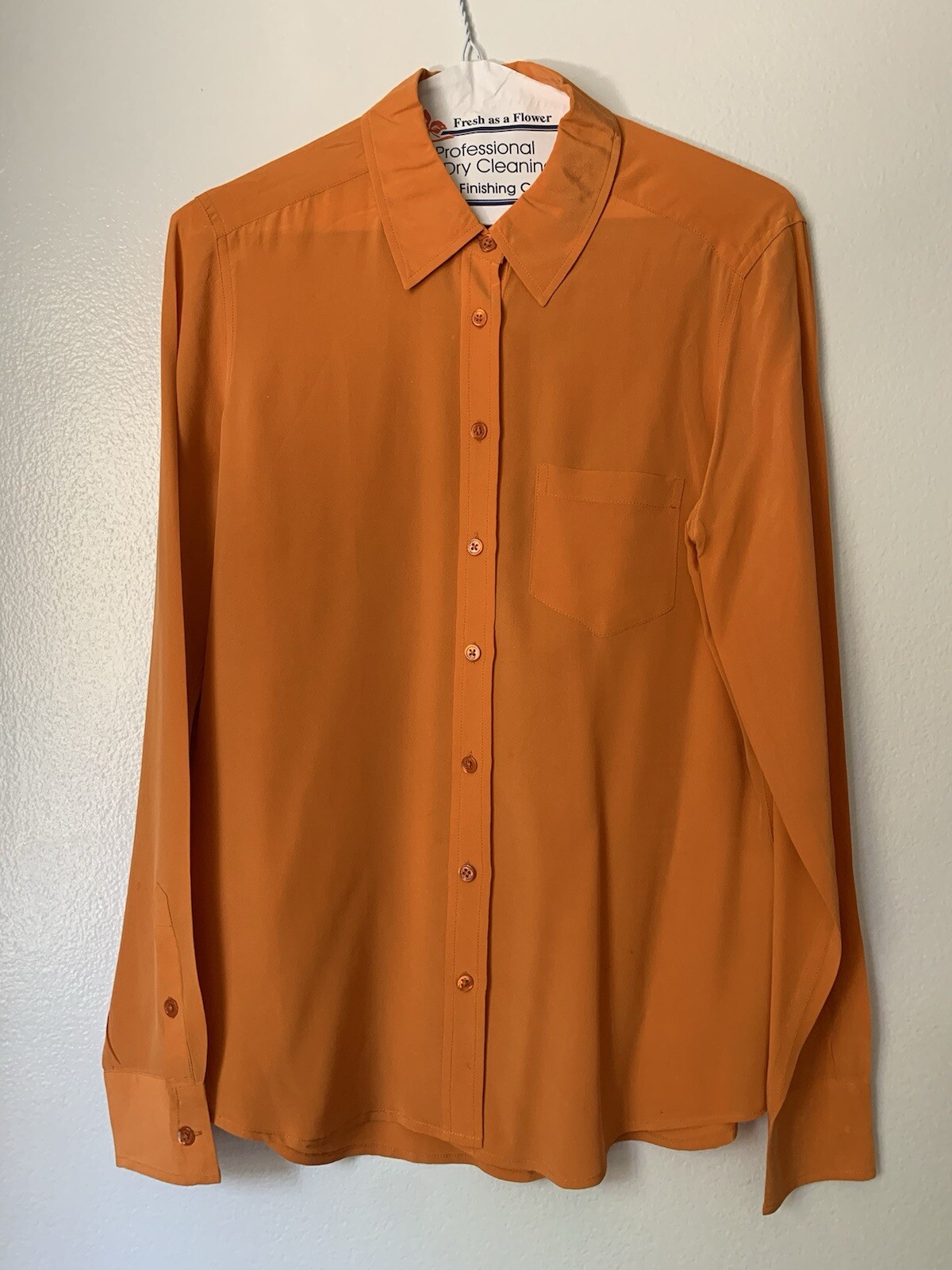 EQUIPMENT Femme Utility Silk Blouse Orange In Size S