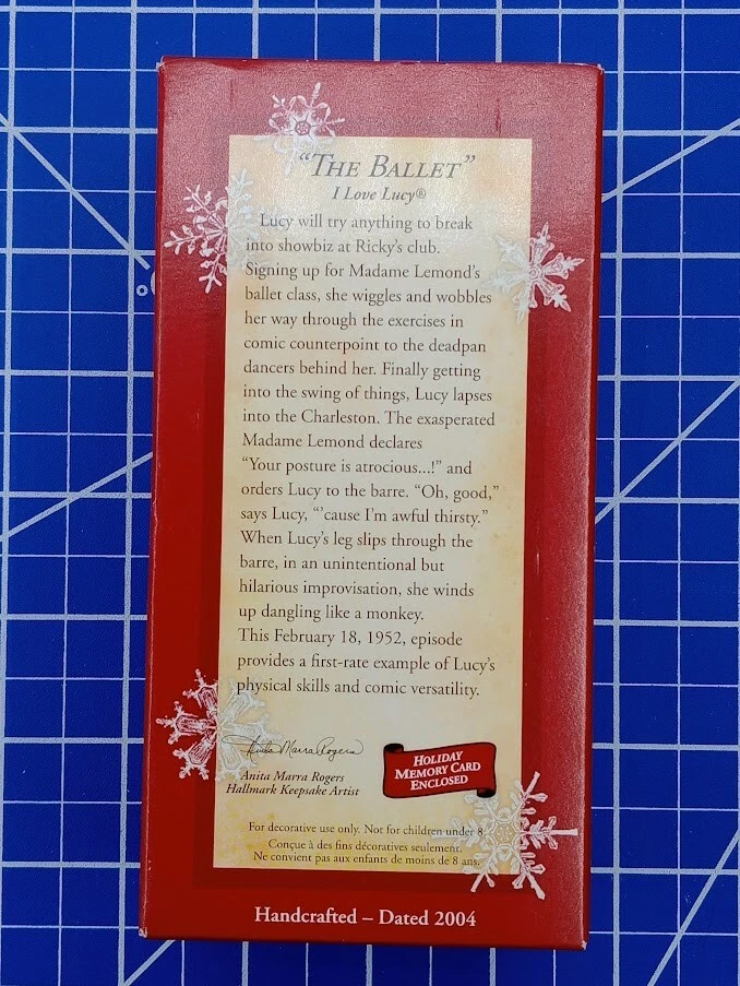 Hallmark Keepsake ornamento I Love Lucy The Ballet hecho a mano 2004 clip on Foto 2 de 4