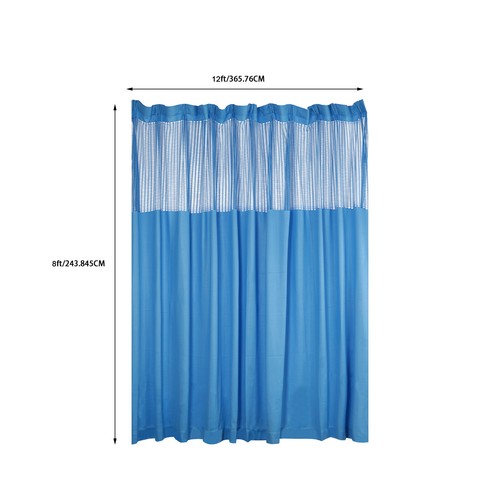 Hospital Privacy Cubicle Curtain w/ Mesh Top 12*8ft Clinic Room Divider Curtain - Picture 24 of 26