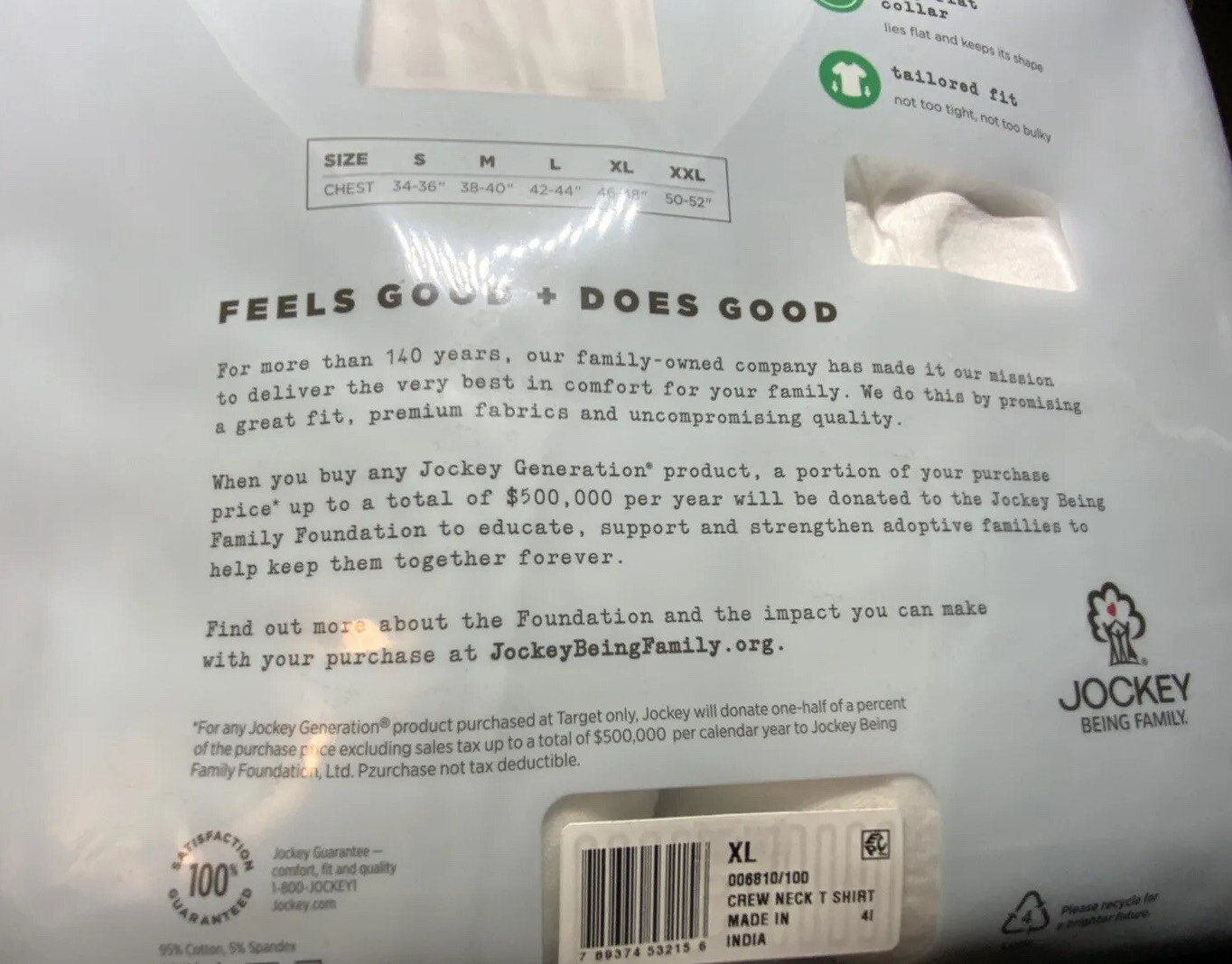 Jockey Generation Men's Cotton Stretch Crew Neck Tshirts XL White 3 Pack NEW eBay