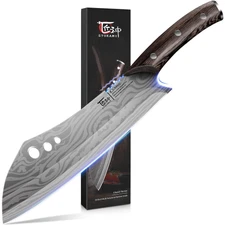 Butcher Knife 10 Inch Meat Cleaver Chef Knife with Herb Stripper Japanese Sty...