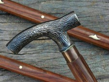 Walking Wooden Stick 36'' Antique Brass Handmade Design Handle Christmas Gift